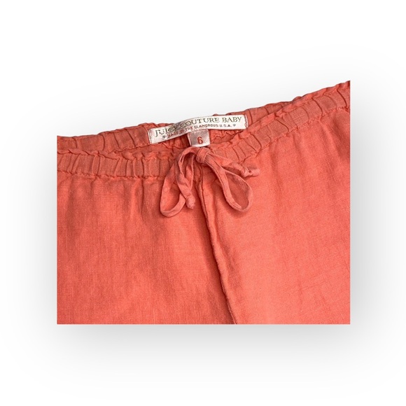 Juicy Couture Baby ♔ Easy Linen Pant ♔ Coral Pink ♔ Girl’s 6 6X ♔ Slouchy Chic ♔ - Picture 5 of 16